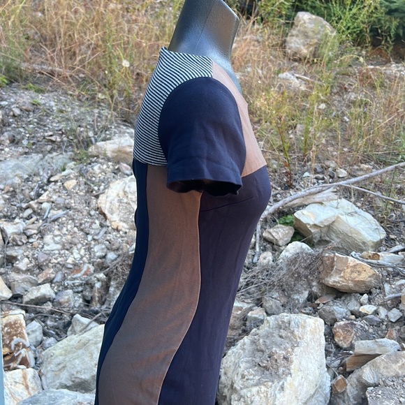 Stripes and Color Block Mini/Midi Dress Stylish Zip Up Bodycon by Penny Black M - Picture 5 of 8